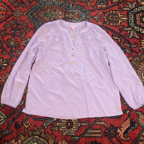 Lilly Pulitzer Tops - Lilly Pulitzer violet silk dress shirt size large Lilly Pulitzer Tops - Lilly Pulitzer violet silk dress shirt size large